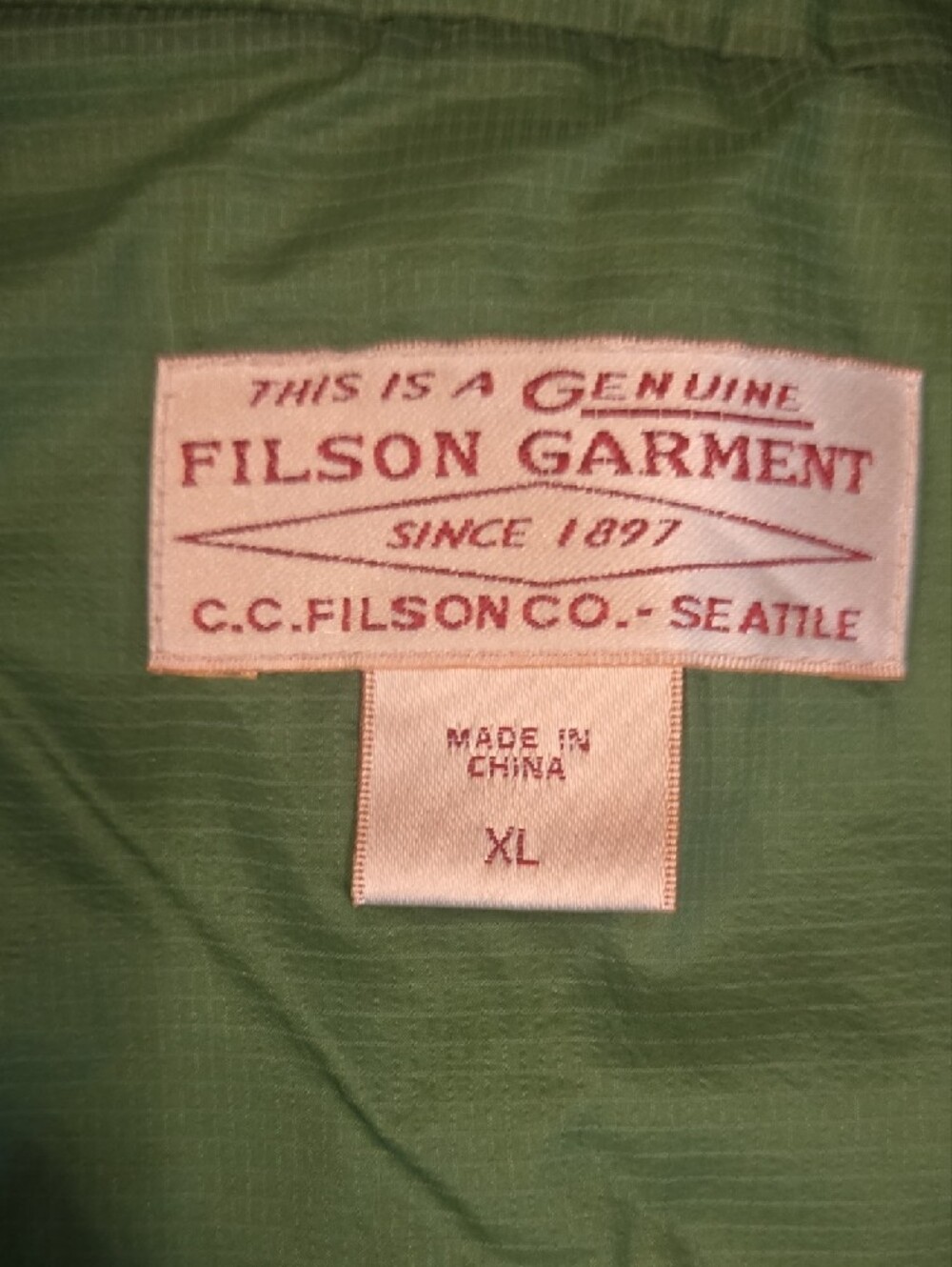 Filson Light Green Quilted Vest - Picture 2 of 9